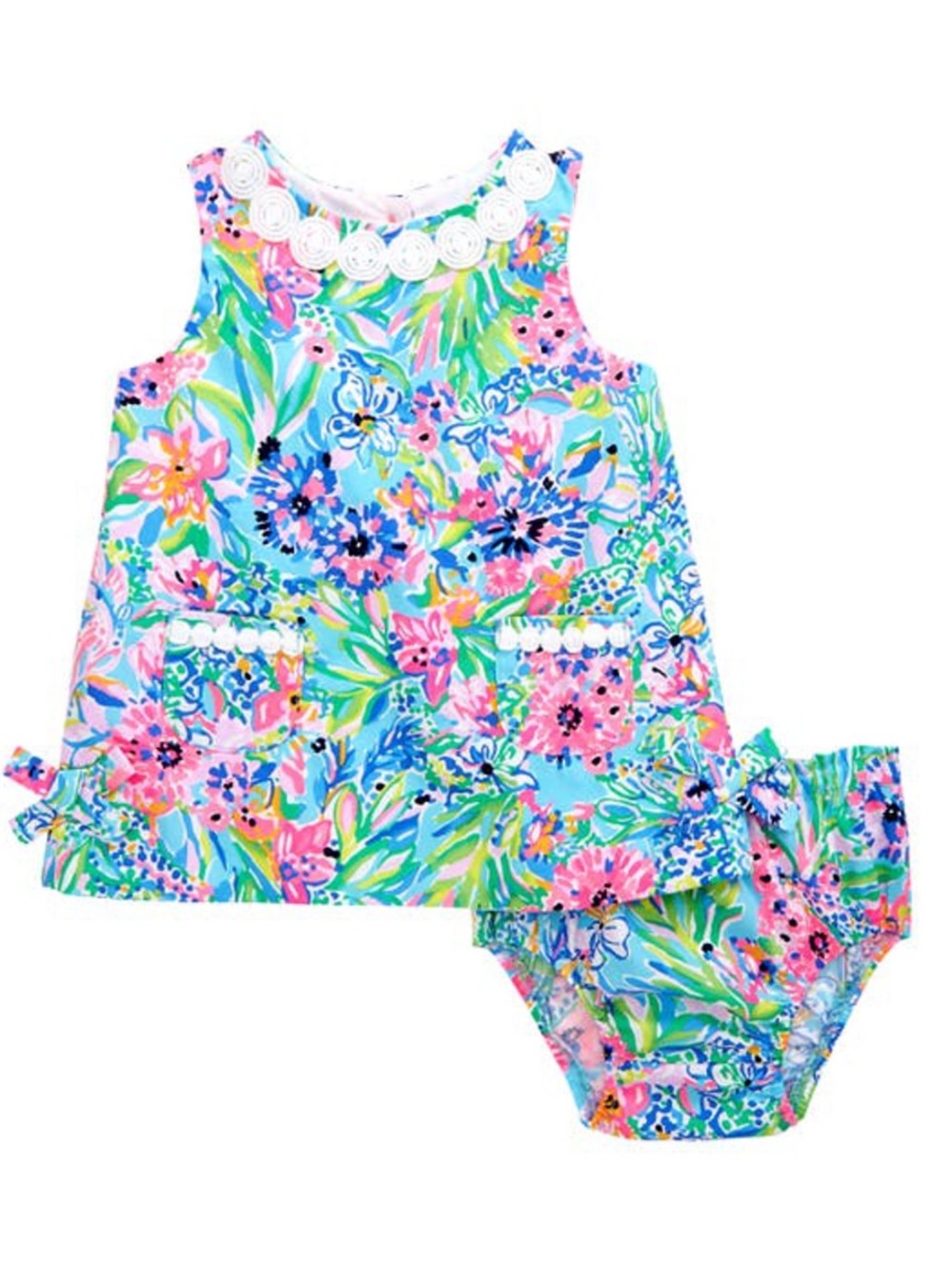 ·Lilly Pulitzer· Baby Shift Dress and Bloomers Set in Amalfi Blue